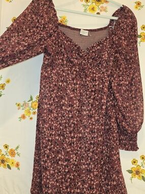 Dressforum Smocked Square-Neck Floral Midi Dress - Mauve Floral